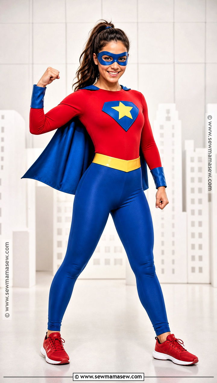 Classic Superhero Costume With Blue Cape - 45 costume party ideas