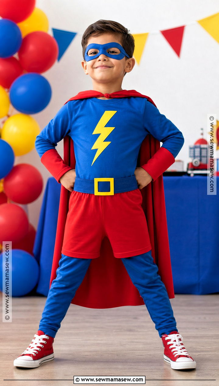 Classic Superhero Costume With Red Cape - 30 boys costume ideas