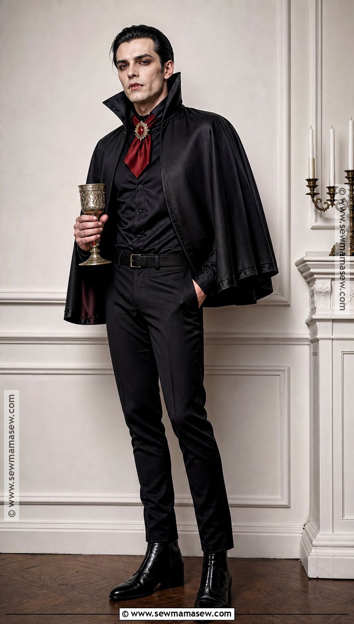 Classic Vampire Costume With Black Cape - 30 lazy costume ideas