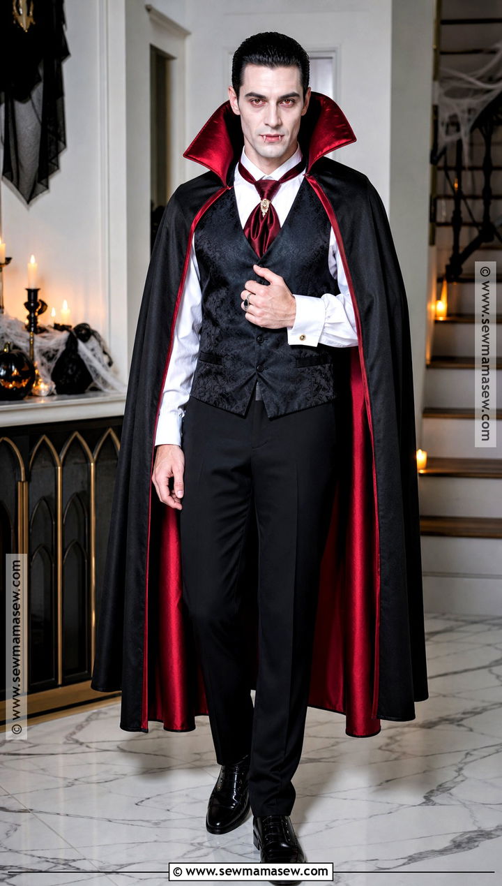Classic Vampire Costume With Black Cape - 30 Mens Vampire Costume Ideas