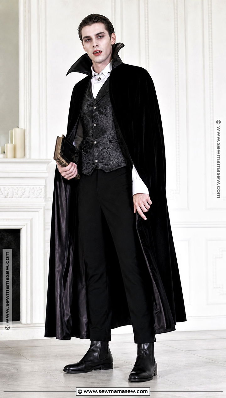 Classic Vampire Costume With Black Cape - 45 easy last minute halloween costumes