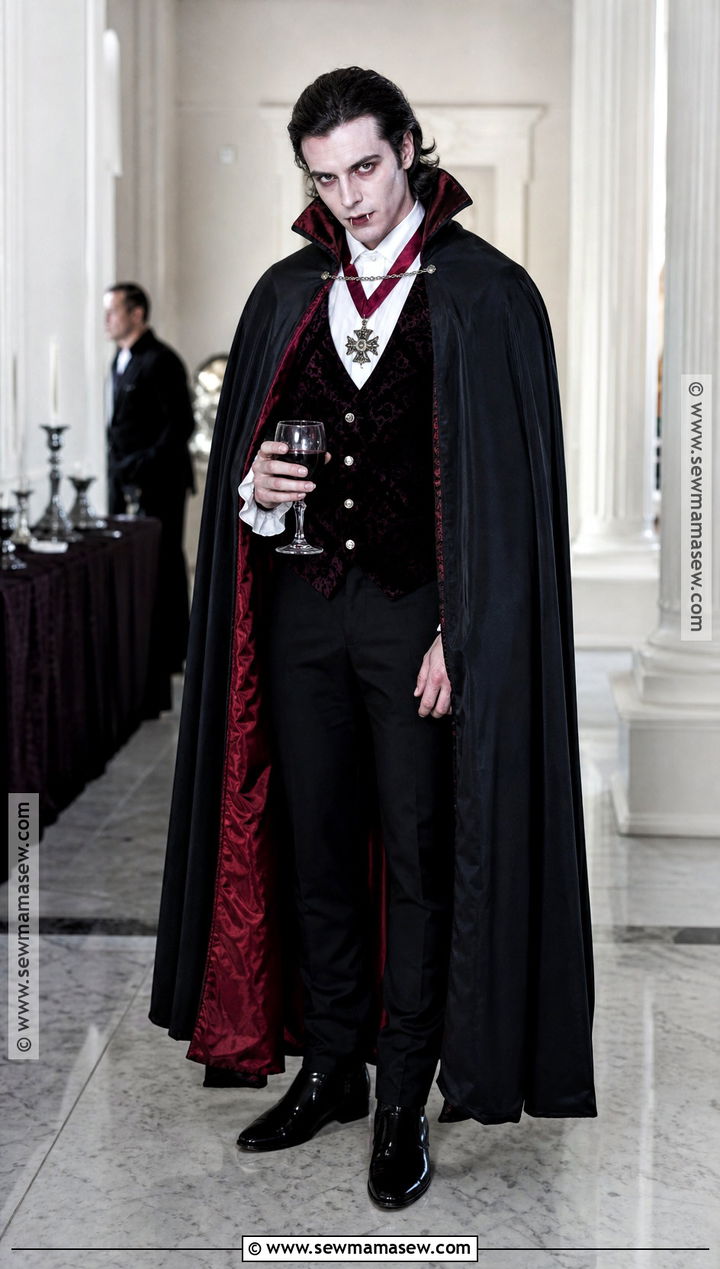 Classic Vampire Costume With Black Cape - 30 halloween male costumes