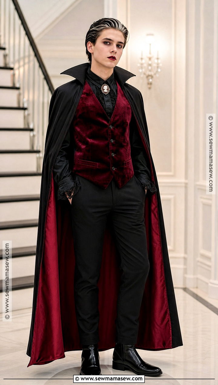 Classic Vampire Costume With Red Cape - 30 teen costumes