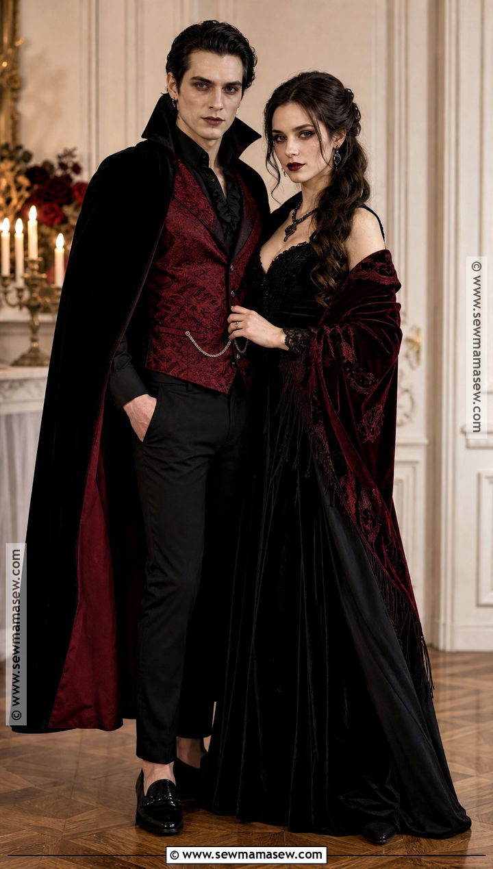 Classic Vampire Couples Costume - 40 Simple Couples Halloween Costume Ideas