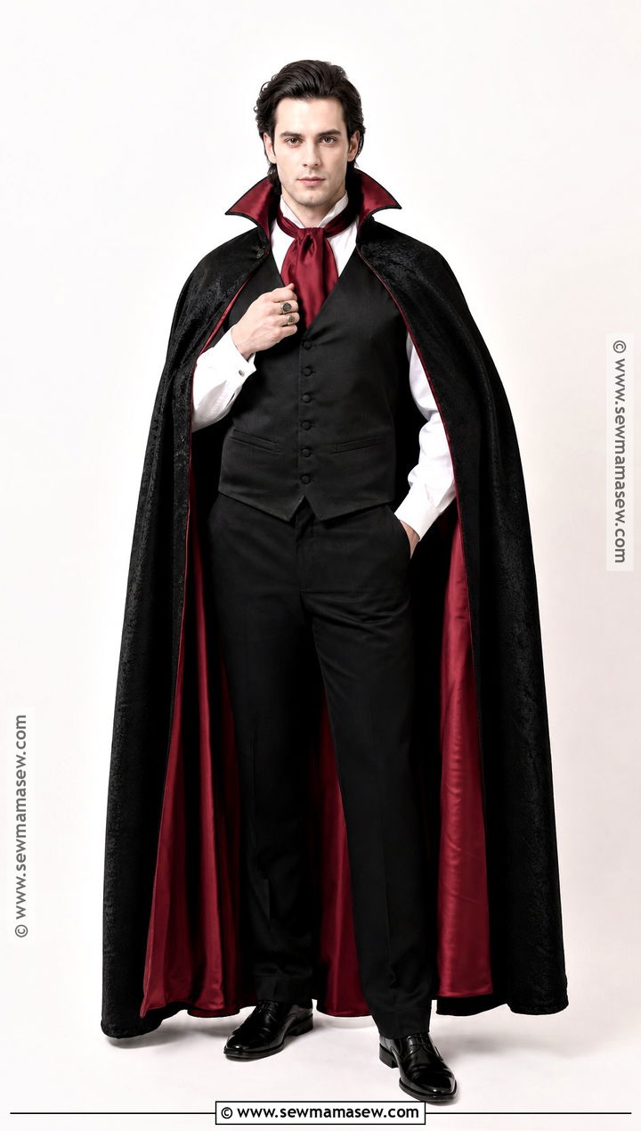 Classic Vampire Outfit With Black Cape - 30 vampire clothes for men