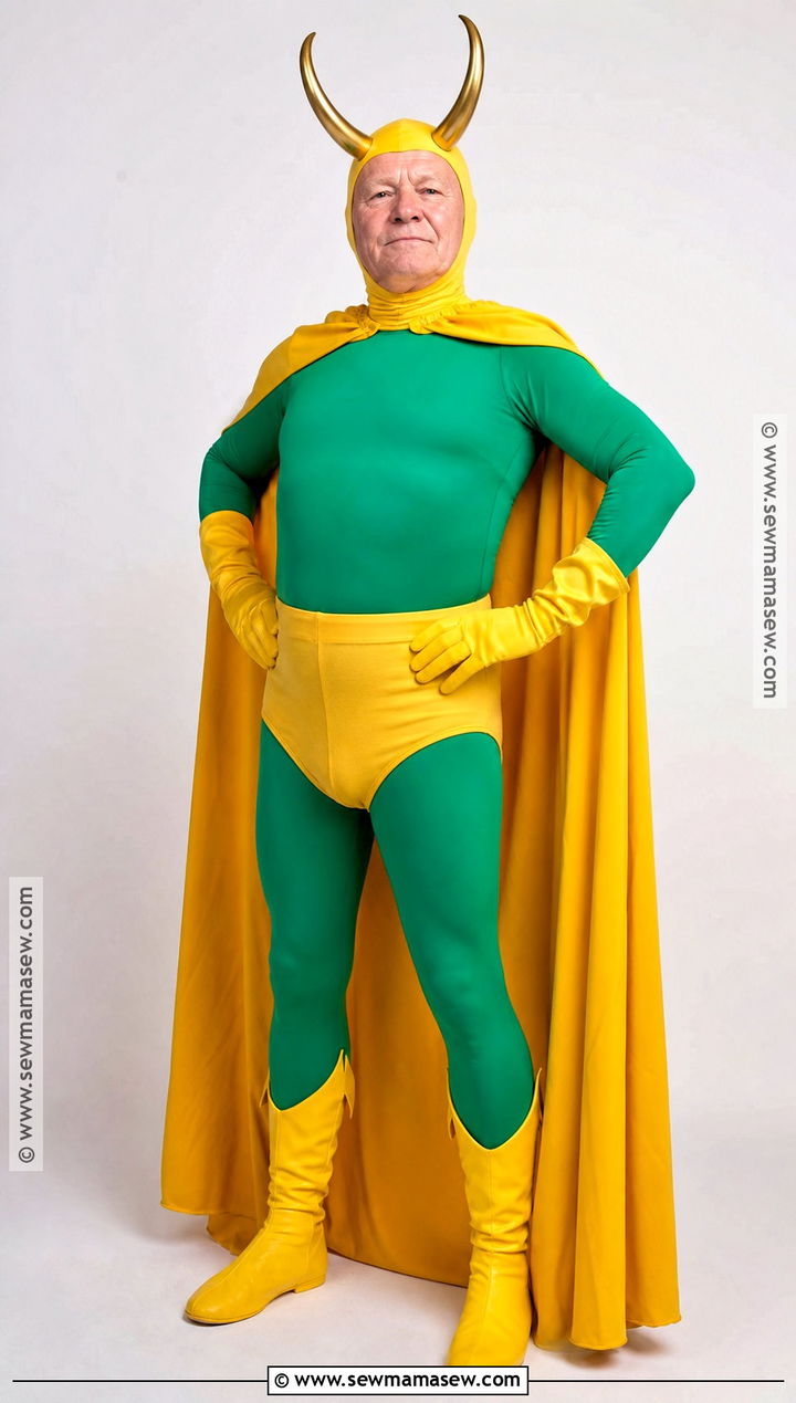 Classic Variant Loki Costume With Yellow Cape - 35 loki costume ideas