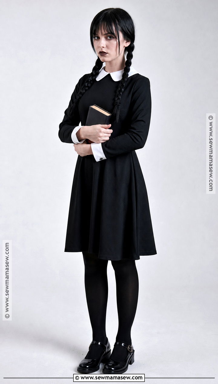 Classic Wednesday Addams Dress With White Collar - 30 wednesday addams dress ideas