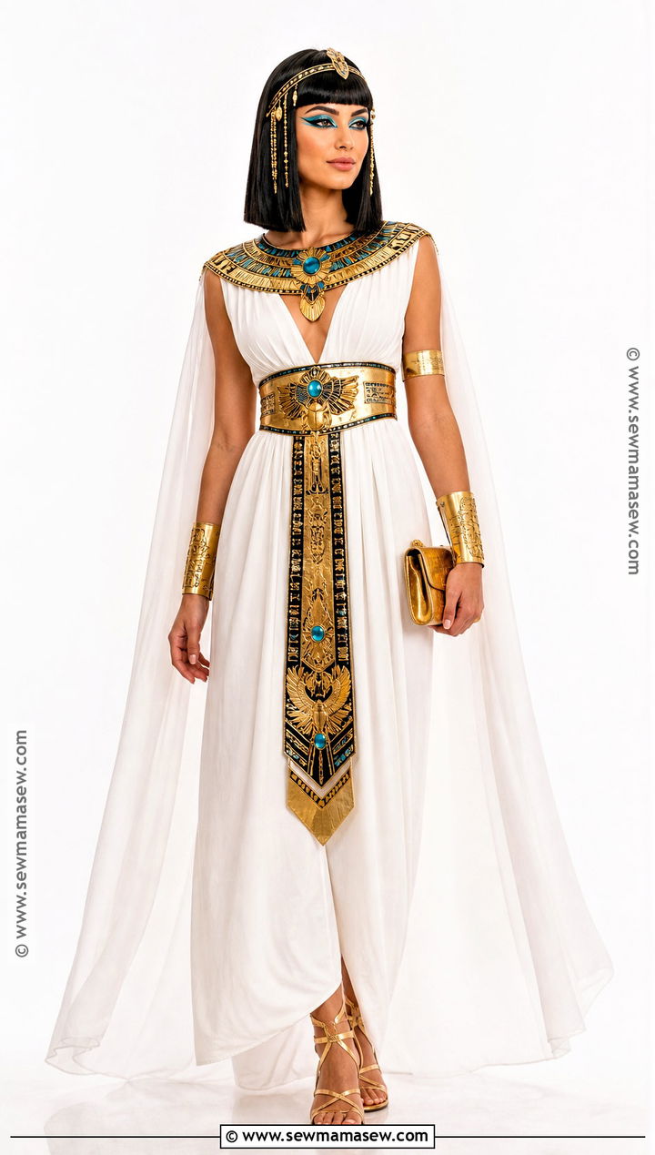 Classic White And Gold Cleopatra Outfit - 30 Cleopatra Halloween Outfit Ideas