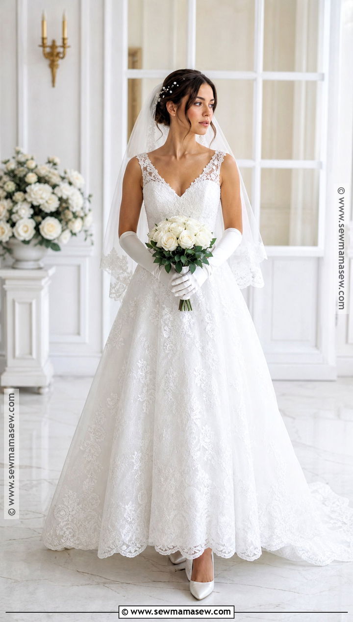 Classic White Bride Costume With Veil - 35 bride costume ideas