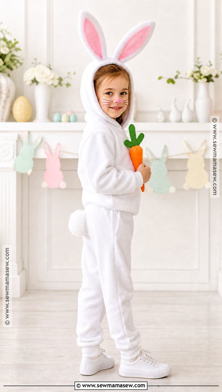 Classic White Bunny Costume - 30 bunny costume ideas for kids
