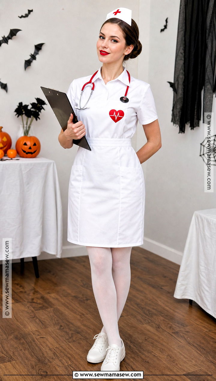 Classic White Nurse Costume - 30 nurse outfit halloween ideas