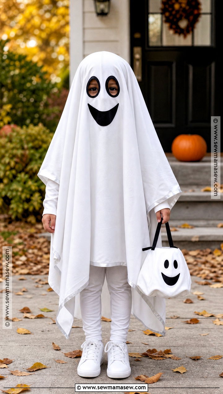Classic White Sheet Ghost Costume - 30 kids ghost costume ideas