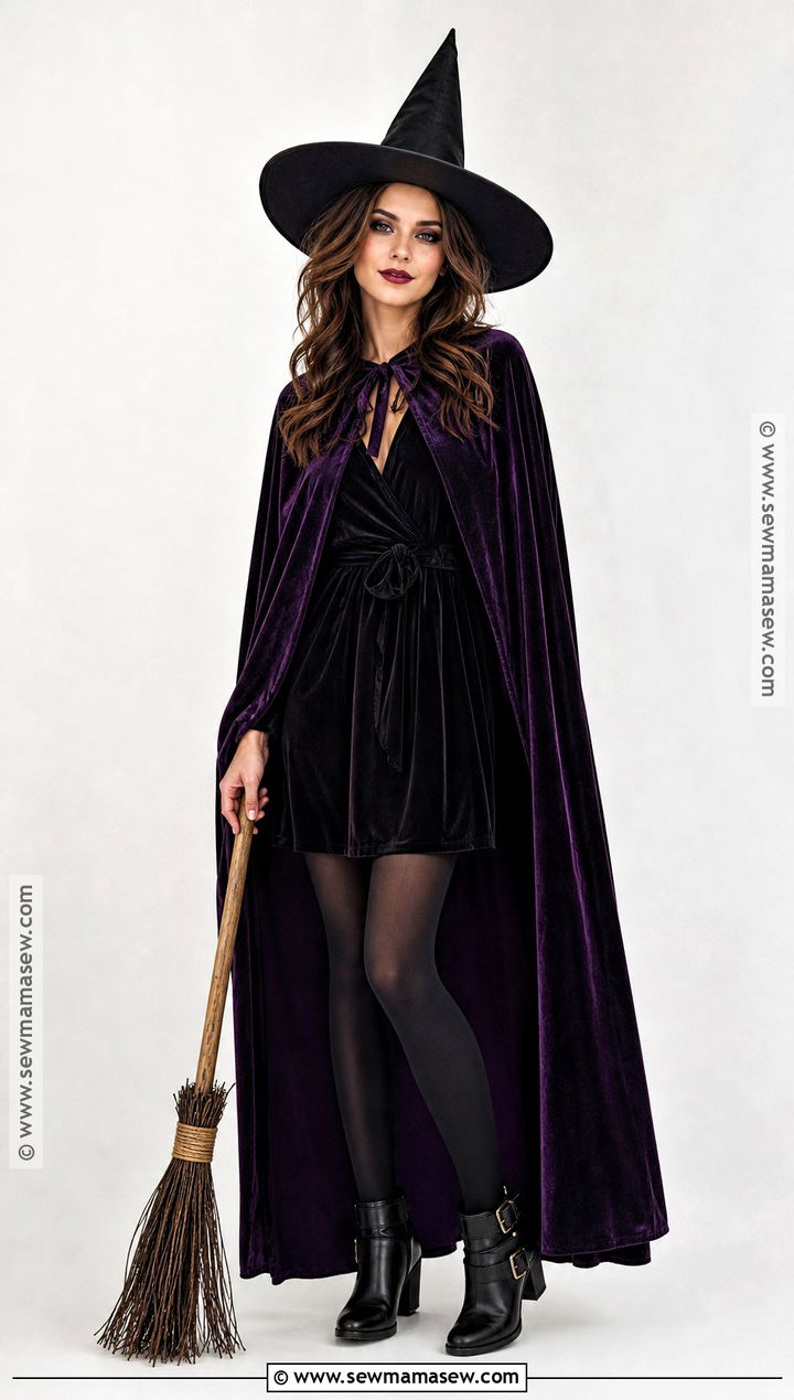 Classic Witch Costume With Black Dress - 30 costume ideas women easy