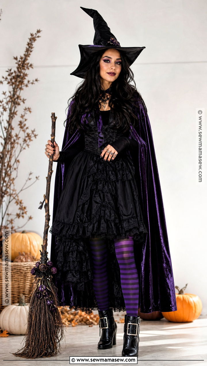 Classic Witch Costume With Black Dress - 35 Halloween Costume Ideas for Women