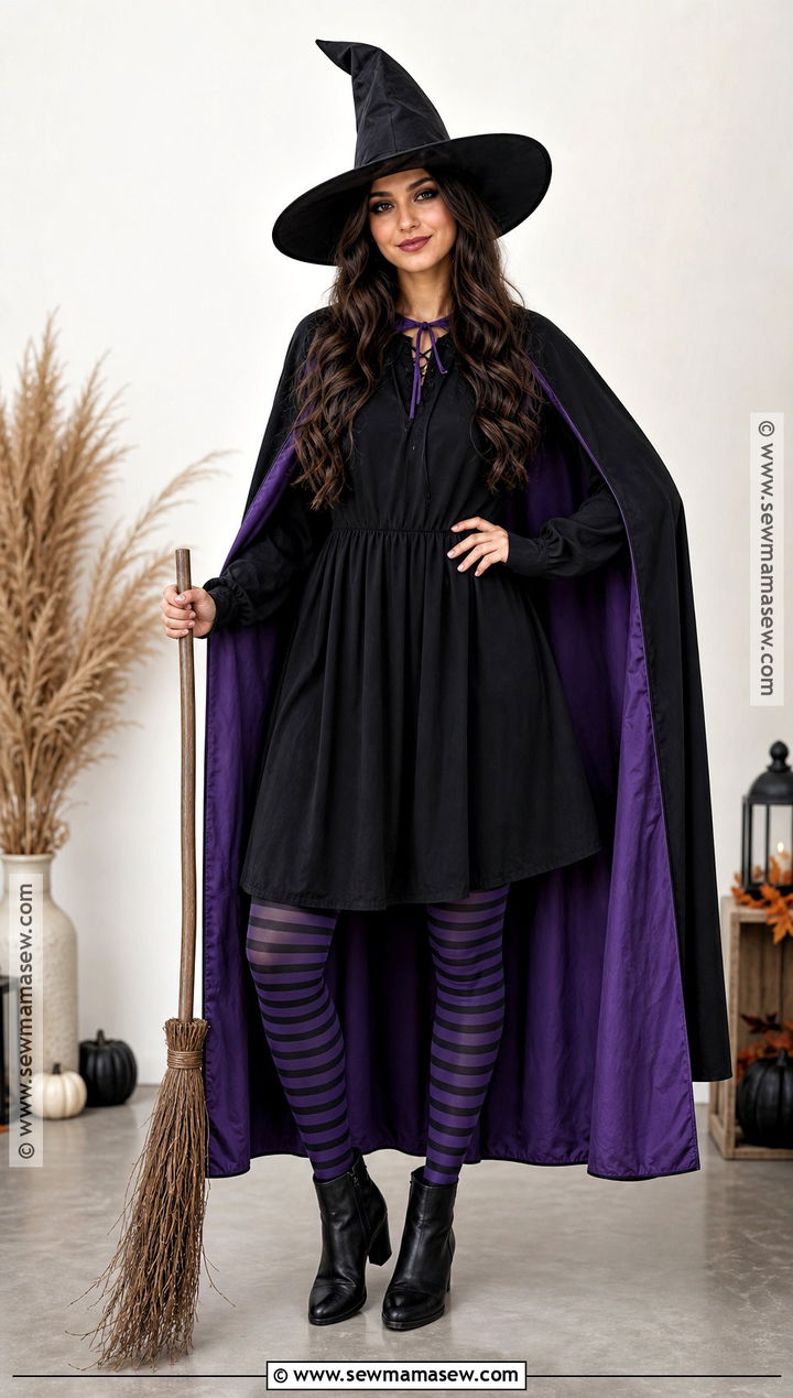 Classic Witch Costume With Black Dress - 35 halloween costumes one person