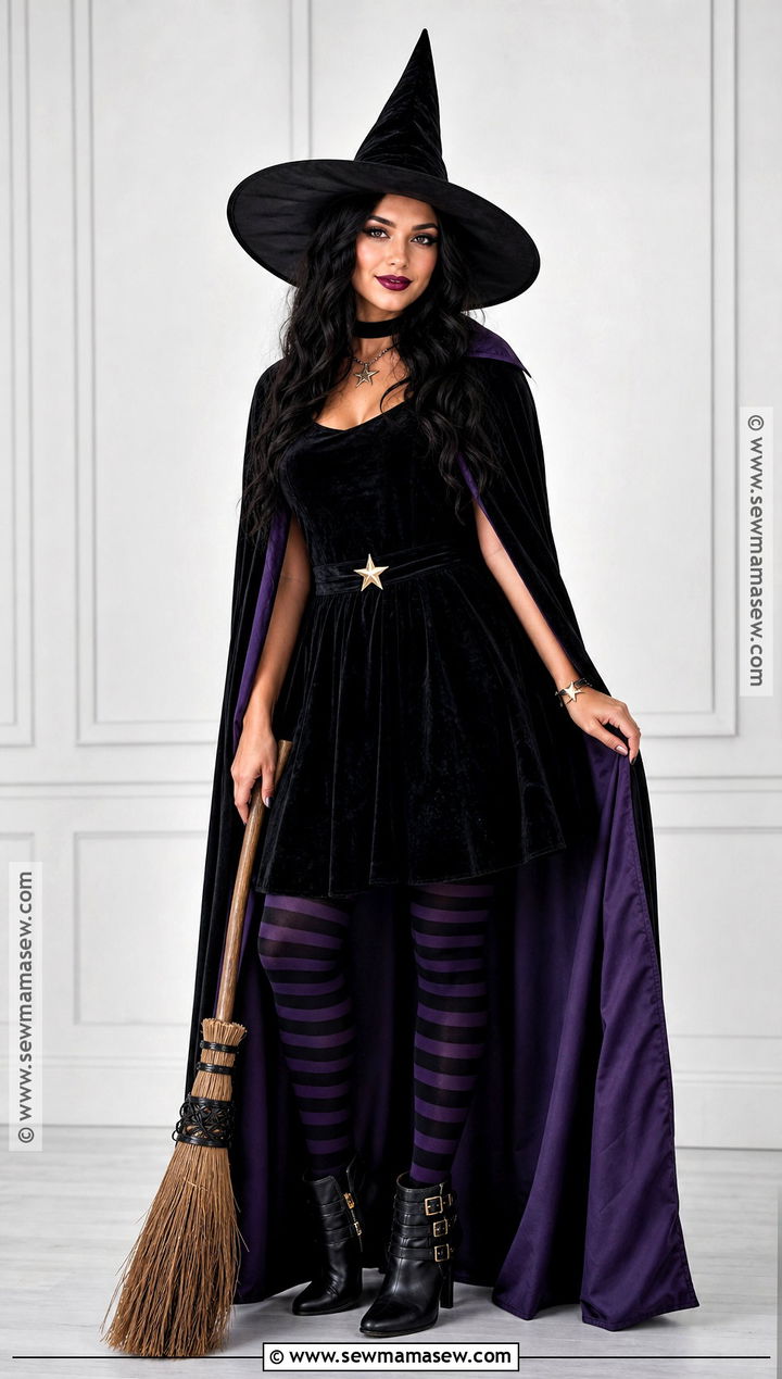 Classic Witch Costume With Black Dress - 35 woman halloween costumes