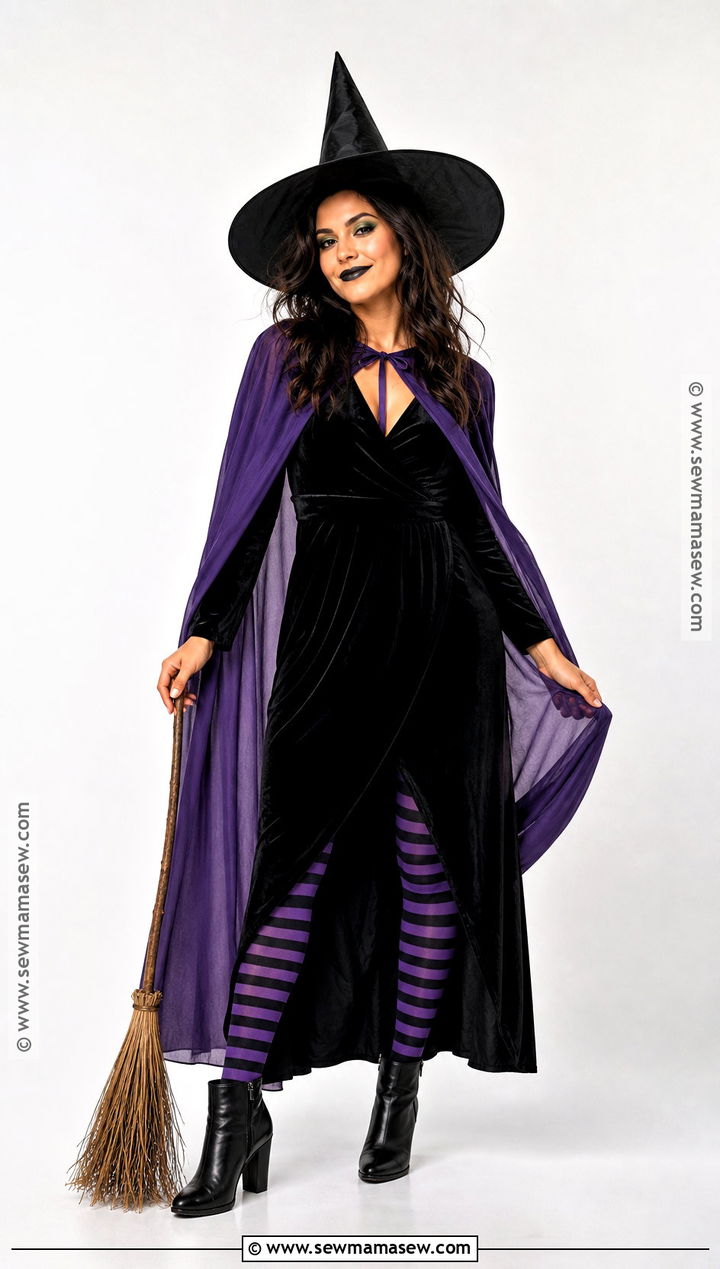 Classic Witch Costume With Black Dress - 40 halloween costumes last minute