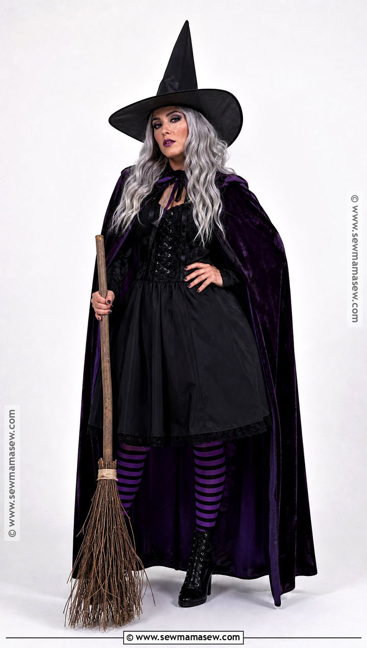 Classic Witch Costume With Black Dress - 45 women halloween costume ideas
