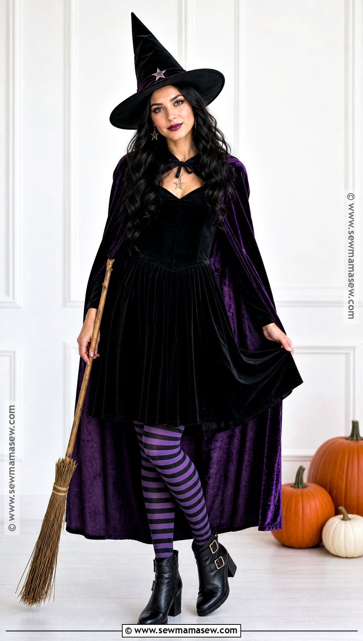 Classic Witch Costume With Black Dress - 50 halloween costumes for women