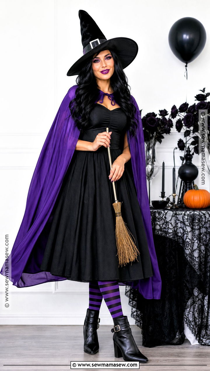 Classic Witch Costume With Black Dress - 30 halloween costumes with black dress