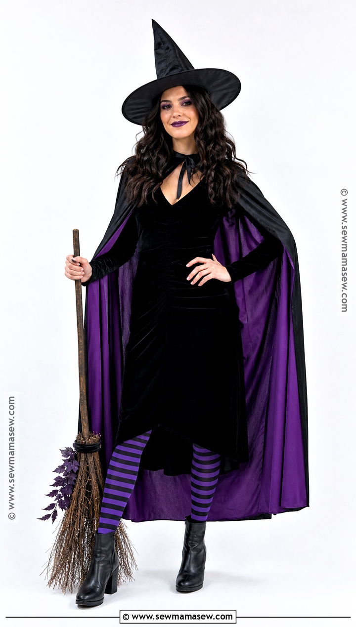 Classic Witch Costume With Black Dress - 35 basic halloween costume ideas