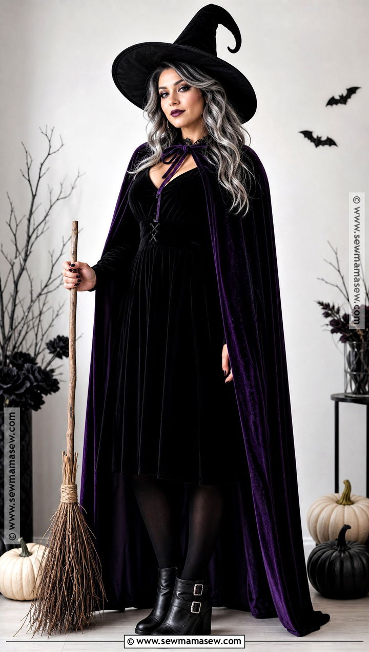 Classic Witch Costume With Black Dress - 30 Black Dress Halloween Ideas