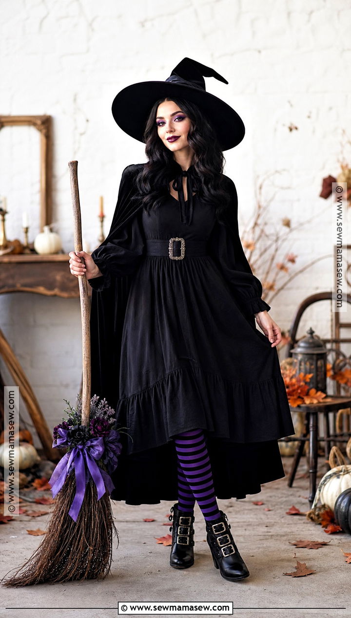 Classic Witch Costume With Black Hair - 35 halloween costumes for black hair