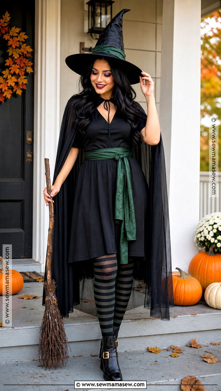 Classic Witch Costume With Black Hair - 30 black hair halloween costumes ideas