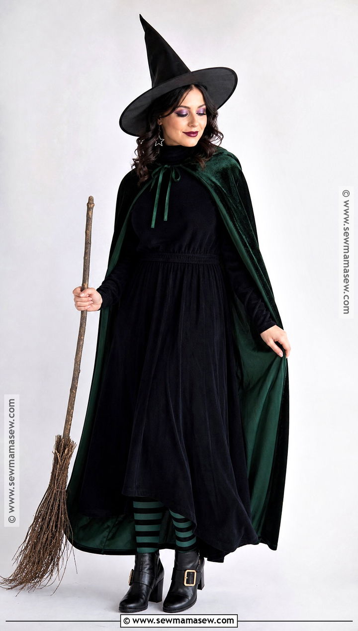 Classic Witch Costume With Black Maxi Dress - 40 Modest Halloween Costumes