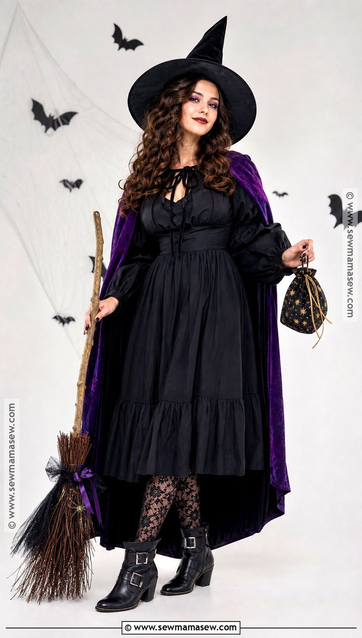 Classic Witch Costume With Brown Curls - 30 brown hair costume ideas