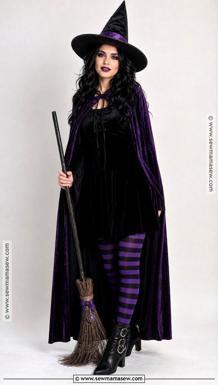 Classic Witch Costume With Purple Cape - 30 dress up costumes