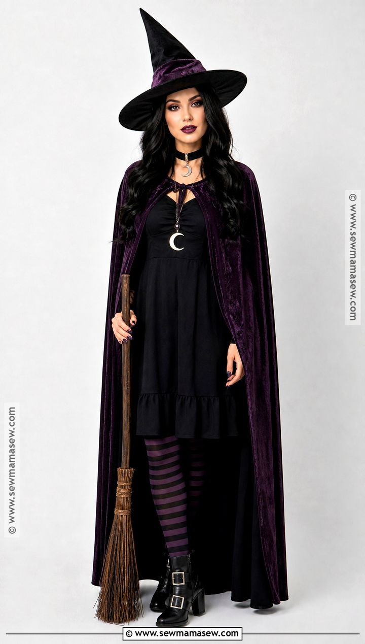Classic Witch Costume With Velvet Cape - 30 costume outfits