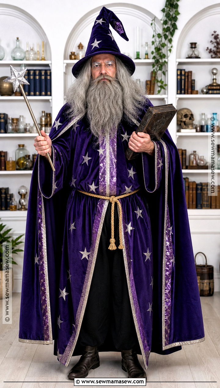 Classic Wizard Costume With Star Robe - 35 Fantasy Costumes