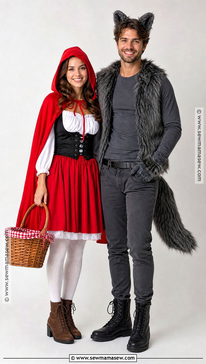 Classic Wolf And Little Red Riding Hood Couple Costume - 30 Wolf And Little Red Riding Hood Costume Ideas