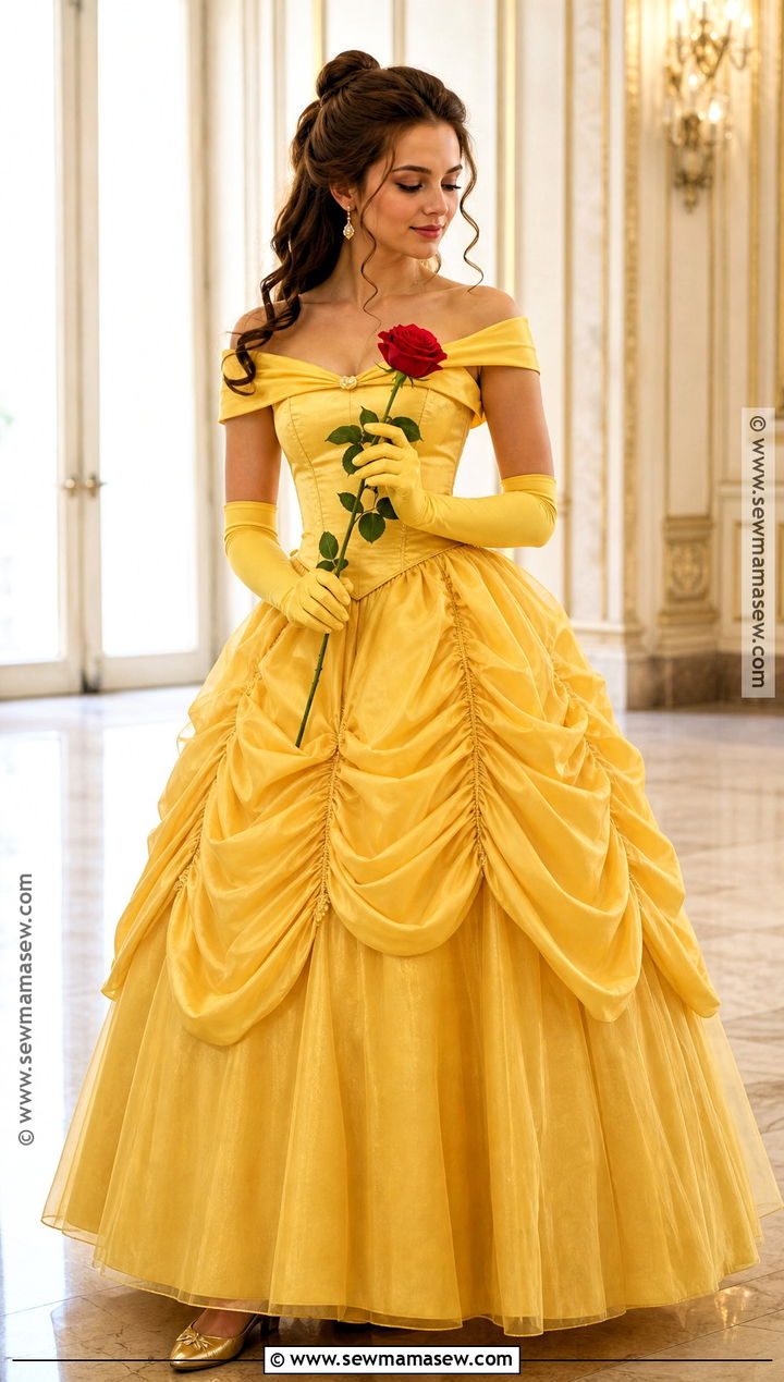 Classic Yellow Belle Ball Gown Costume - 45 belle halloween costume ideas