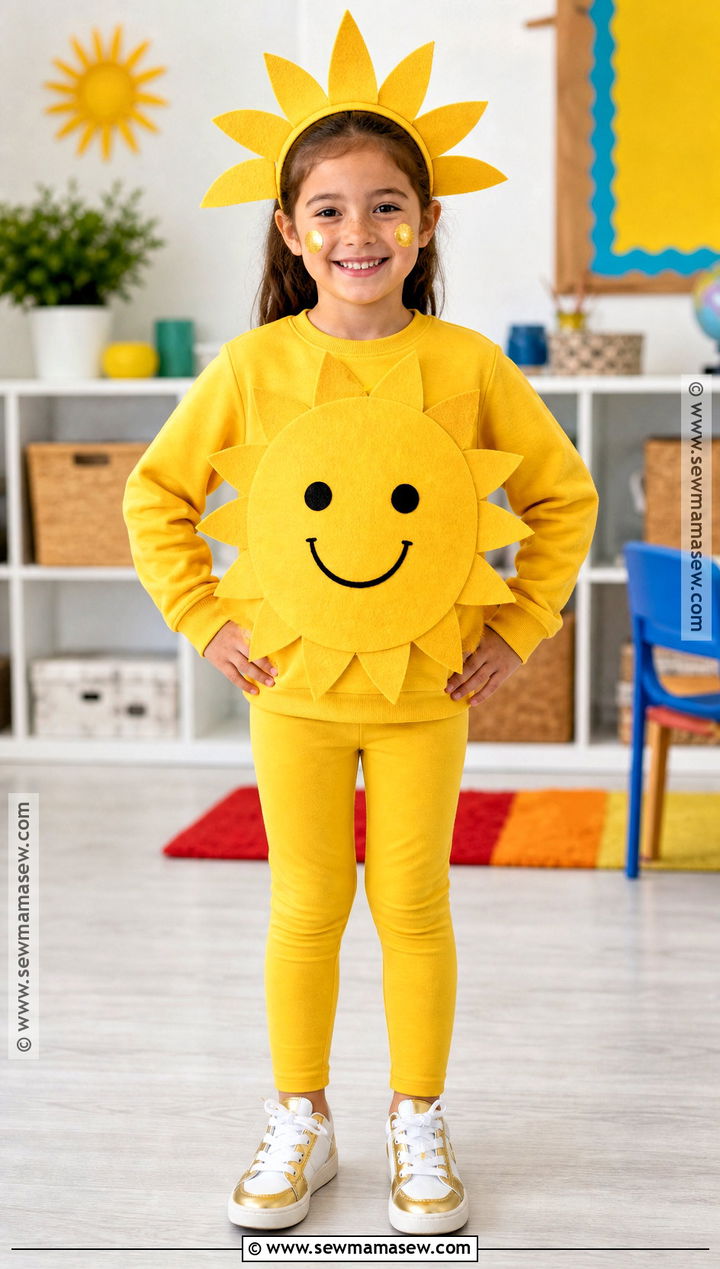 Classic Yellow Felt Sun Costume - 30 sun costume ideas for kids