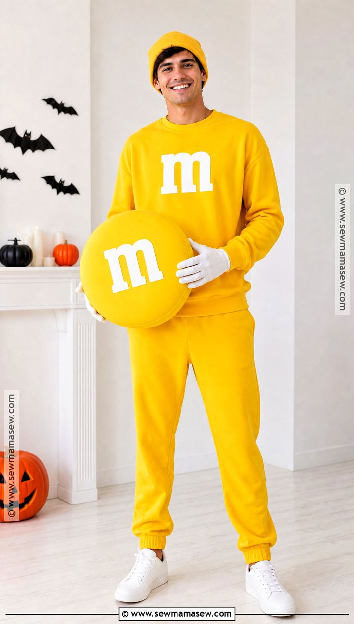 Classic Yellow MandM Costume - 40 m&m costume ideas
