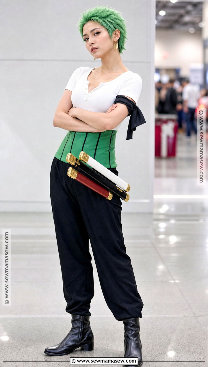 Classic Zoro Cosplay With Green Waist Wrap - 30 zoro cosplay ideas for girls