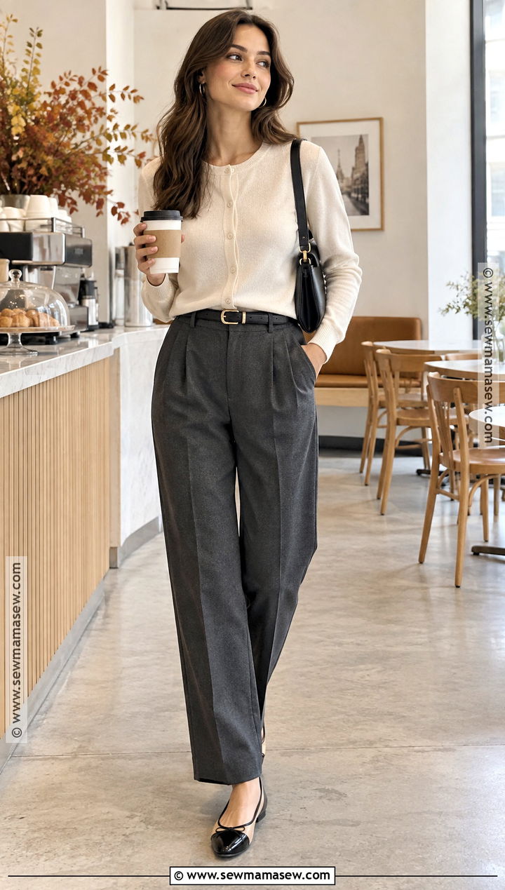 Classy Fall Cardigan And Tailored Pants Outfit - 20 fall fashion outfits classy
