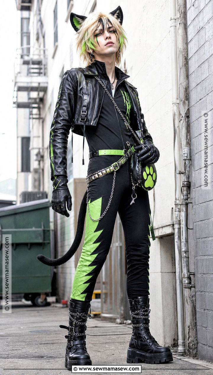 Claw Noir Cosplay With Neon Green Black Suit - 30 Miraculous Cosplay Ideas