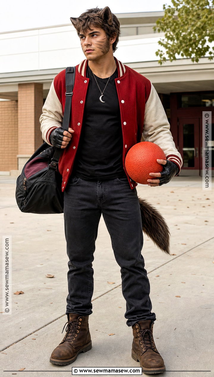 Clawd Wolf Costume With Red Varsity Jacket - 50 monster high costume ideas