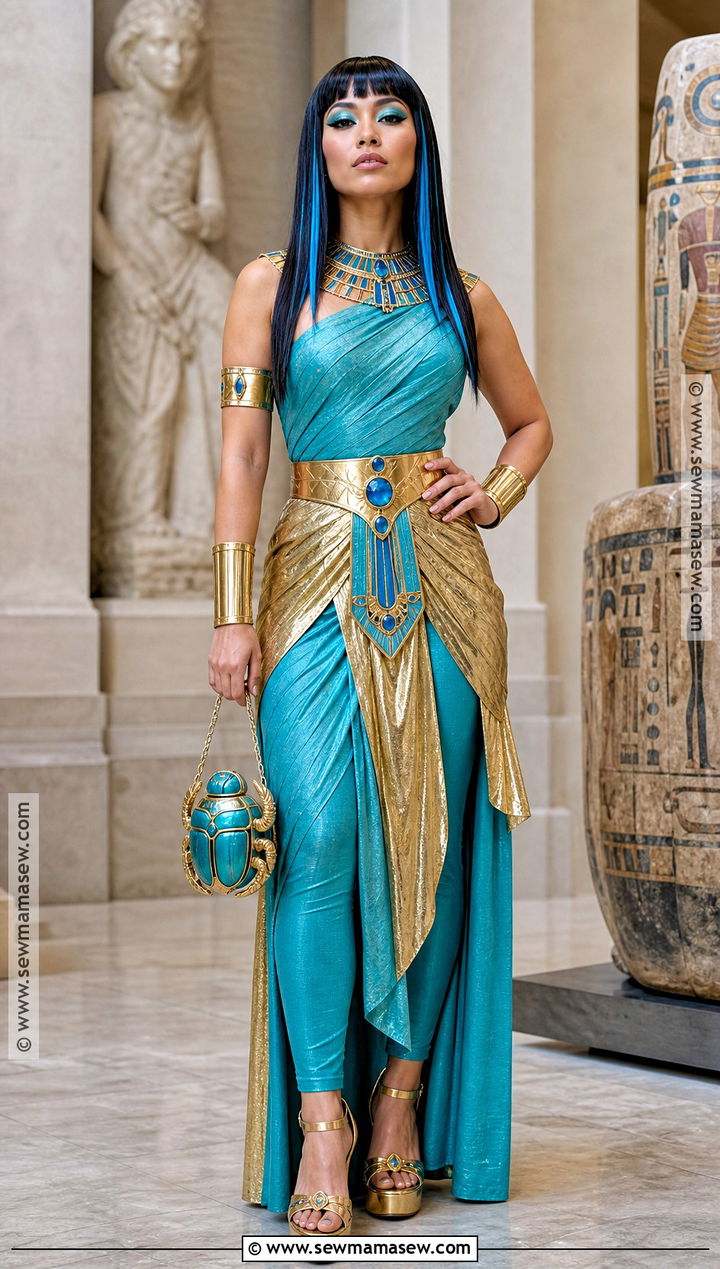 Cleo De Nile Costume With Gold Wrap Dress - 35 Monster High Dolls Costume Ideas