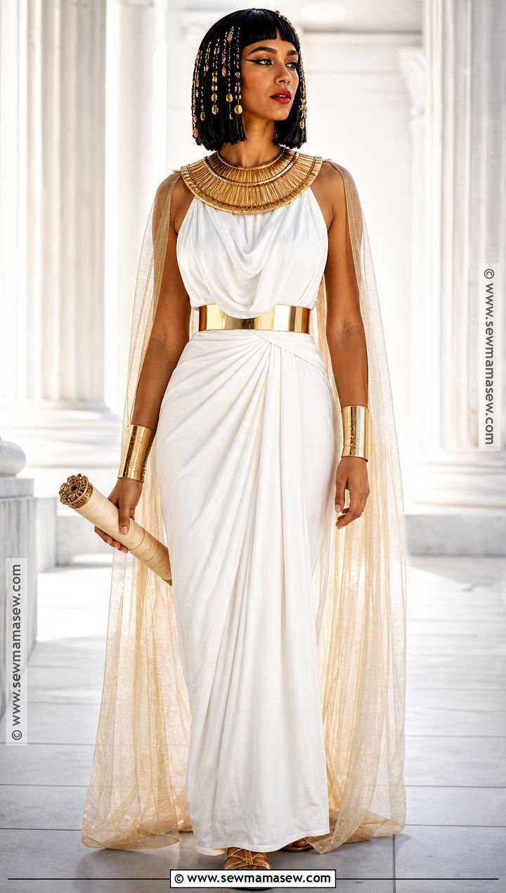 Cleopatra Costume With White Maxi Dress - 40 halloween costumes for women