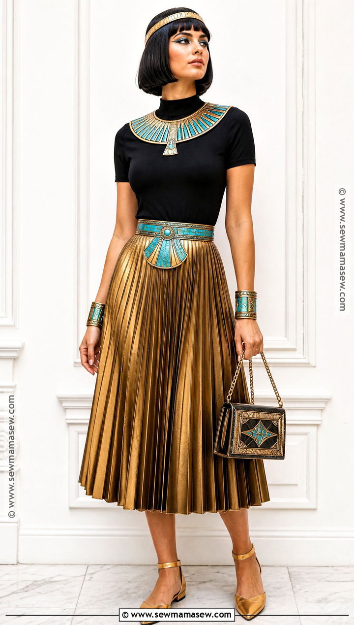 Cleopatra Midi Skirt Outfit - 30 Cleopatra Halloween Outfit Ideas
