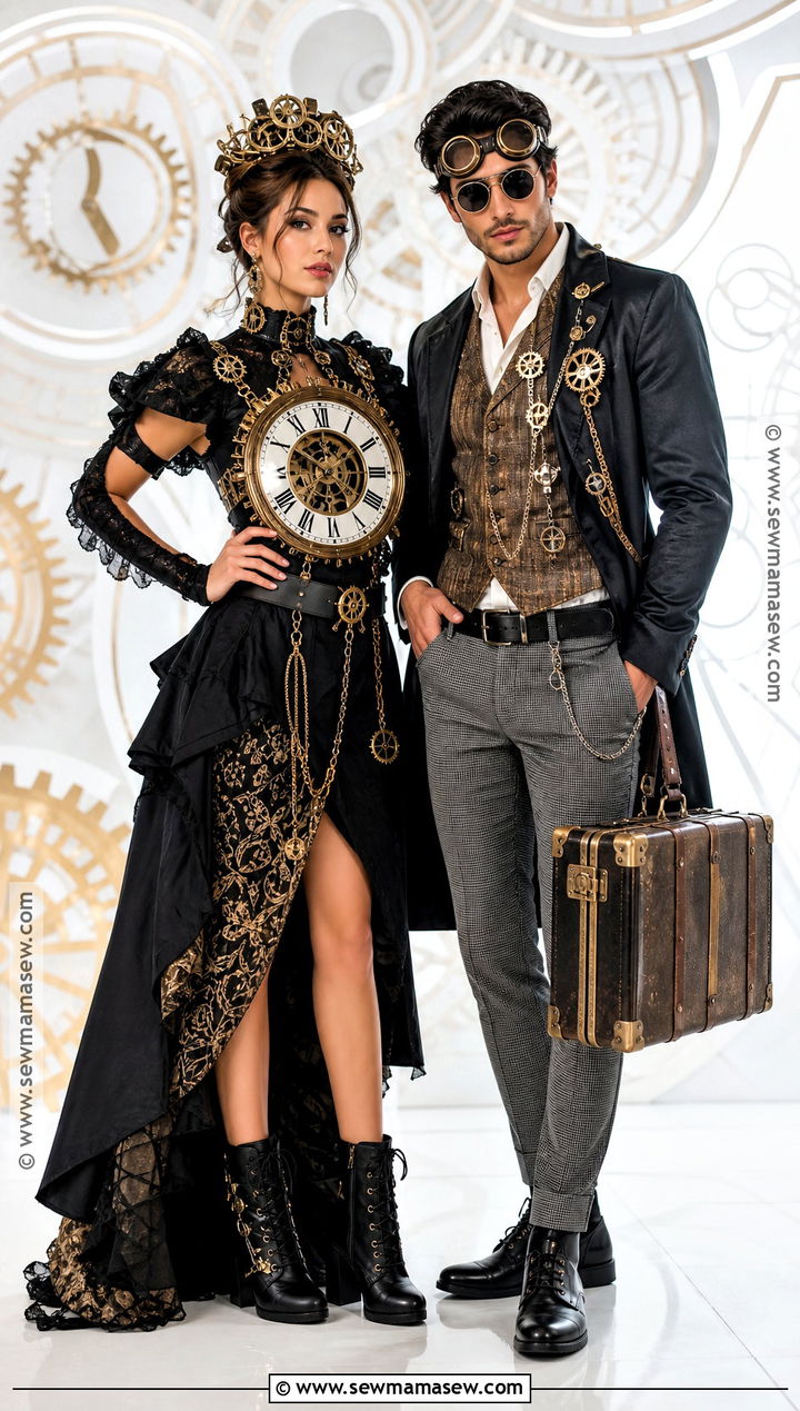 Clock And Time Traveler Couple Costume - 30 unique couple costumes
