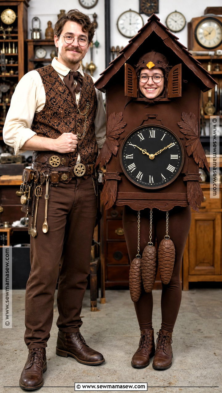 Clockmaker And Cuckoo Clock Duo Costume - 40 duo halloween costumes unique