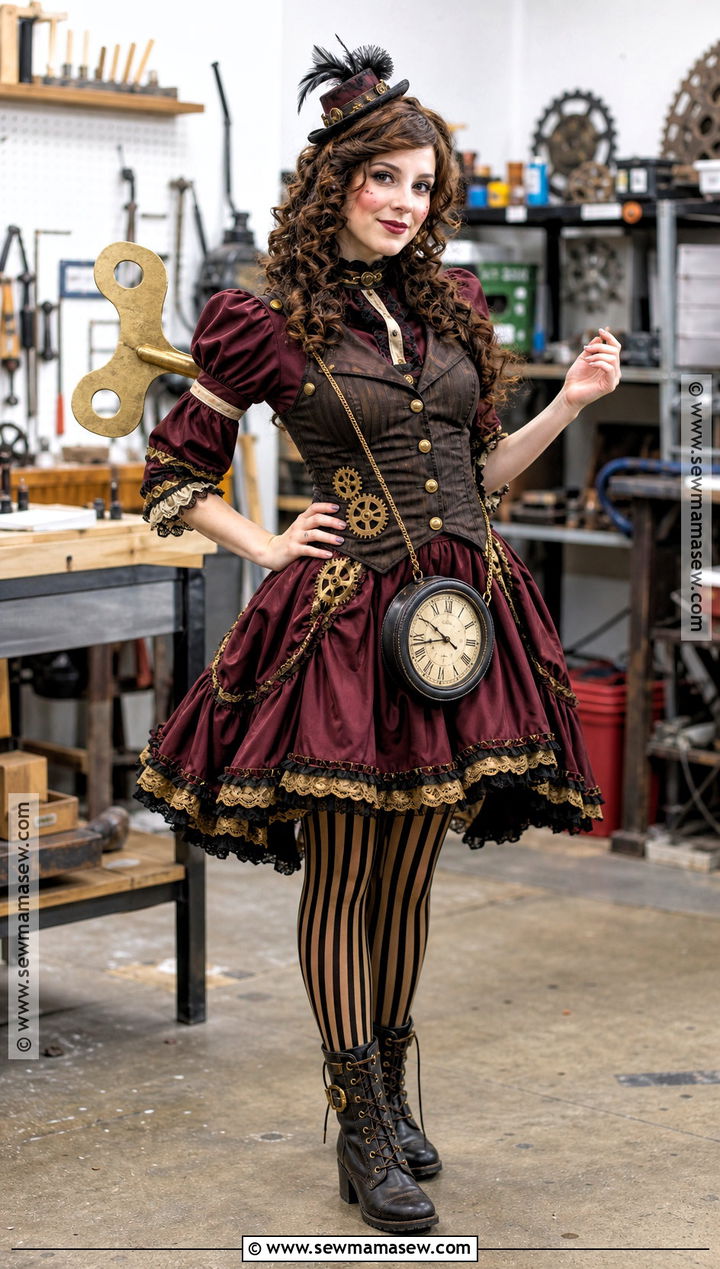 Clockwork Doll Costume With Brass Accessories - 30 Unique Costume Ideas for Women