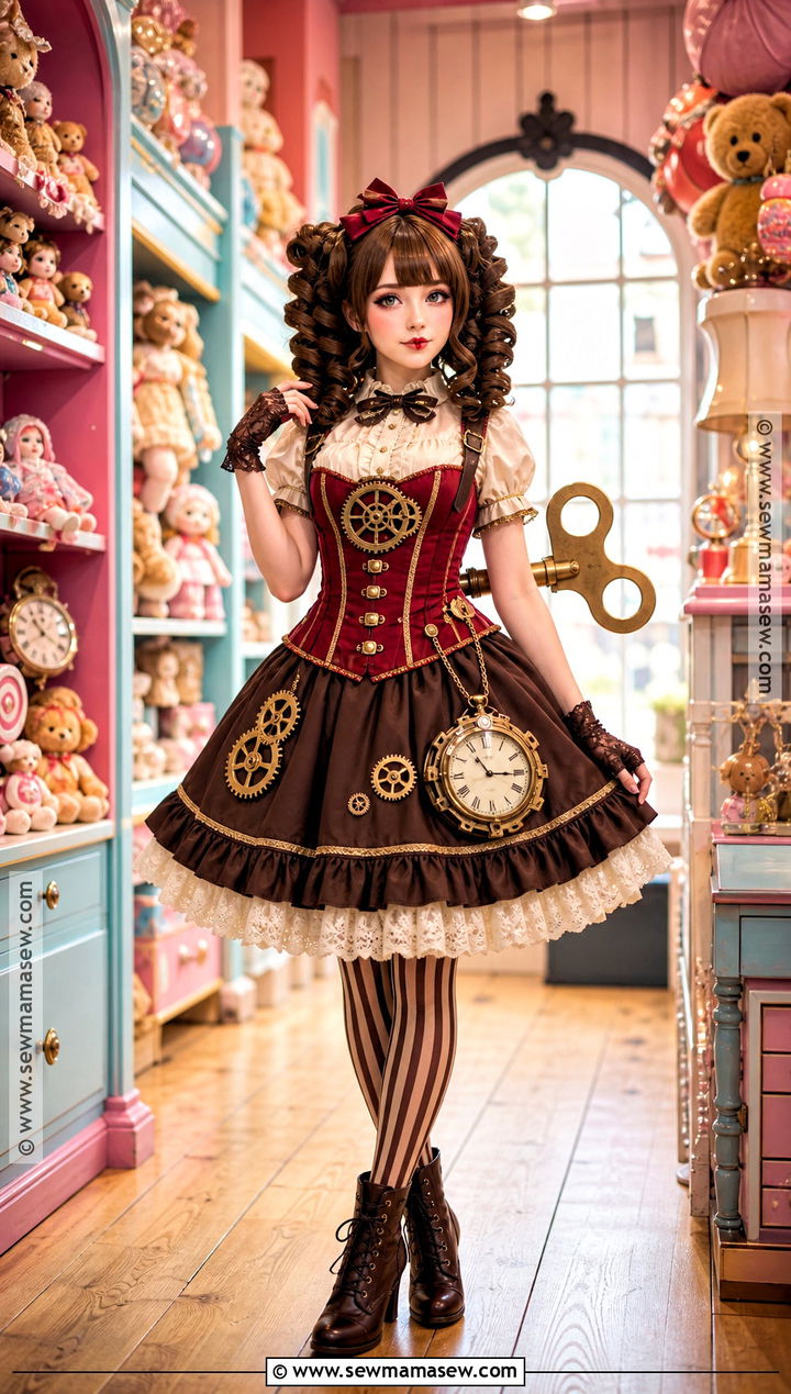 Clockwork Doll Red Corset Costume - 35 Red Corset Costume Ideas