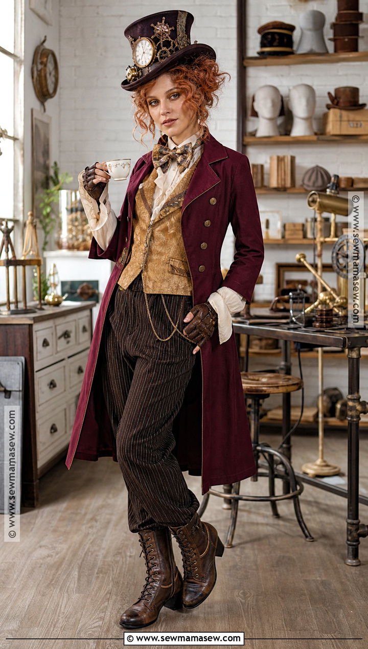 Clockwork Mad Hatter Costume With Pocket Watches - 50 mad hatter costume ideas