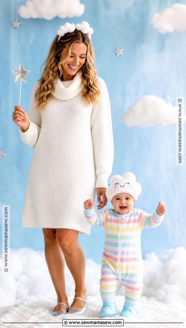Cloud And Baby Rainbow Costume - 35 mom and baby halloween costumes
